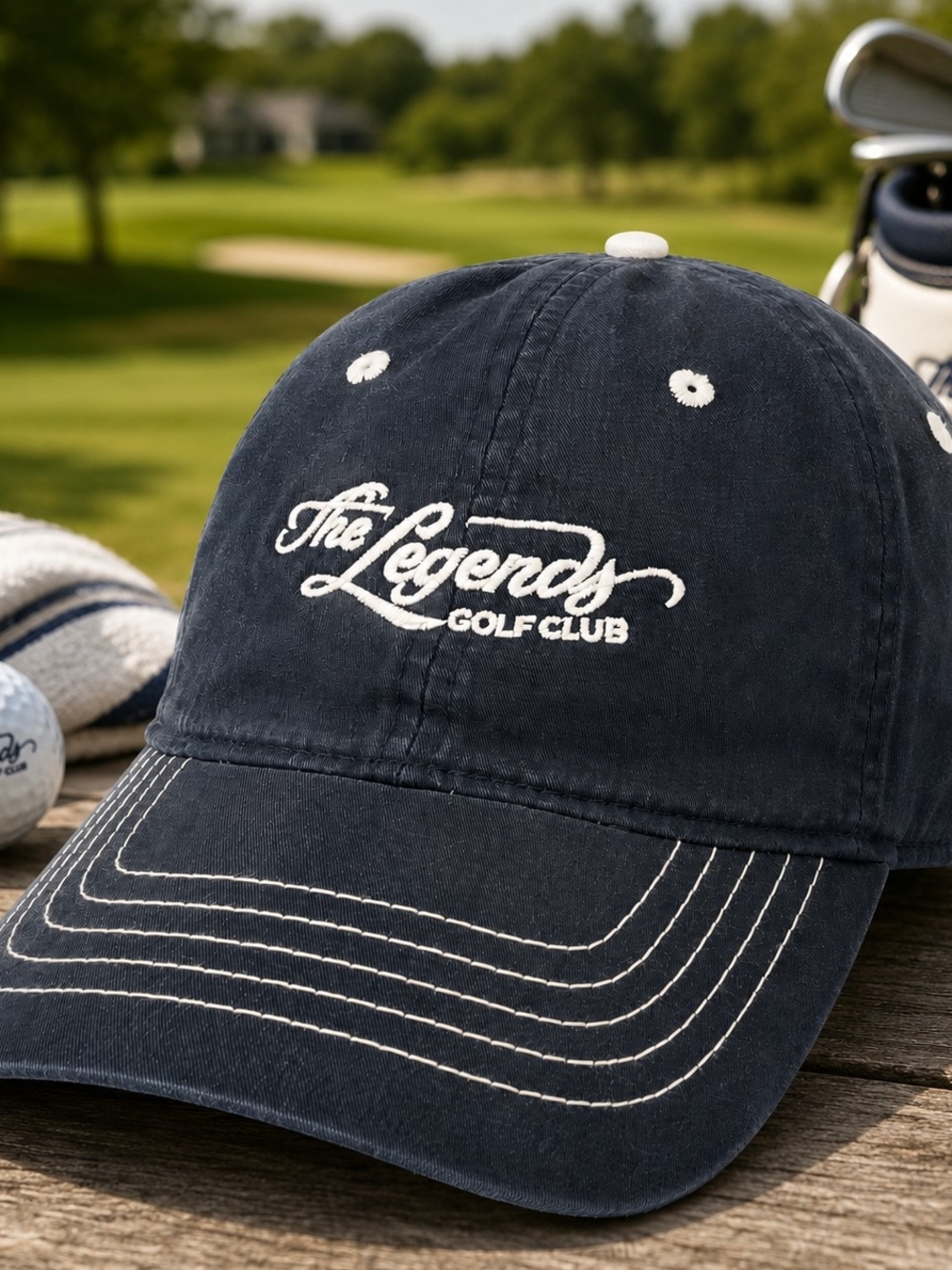 The Legends Golf Club Ahead Lightweight Adjustable Navy Blue Golf Hat